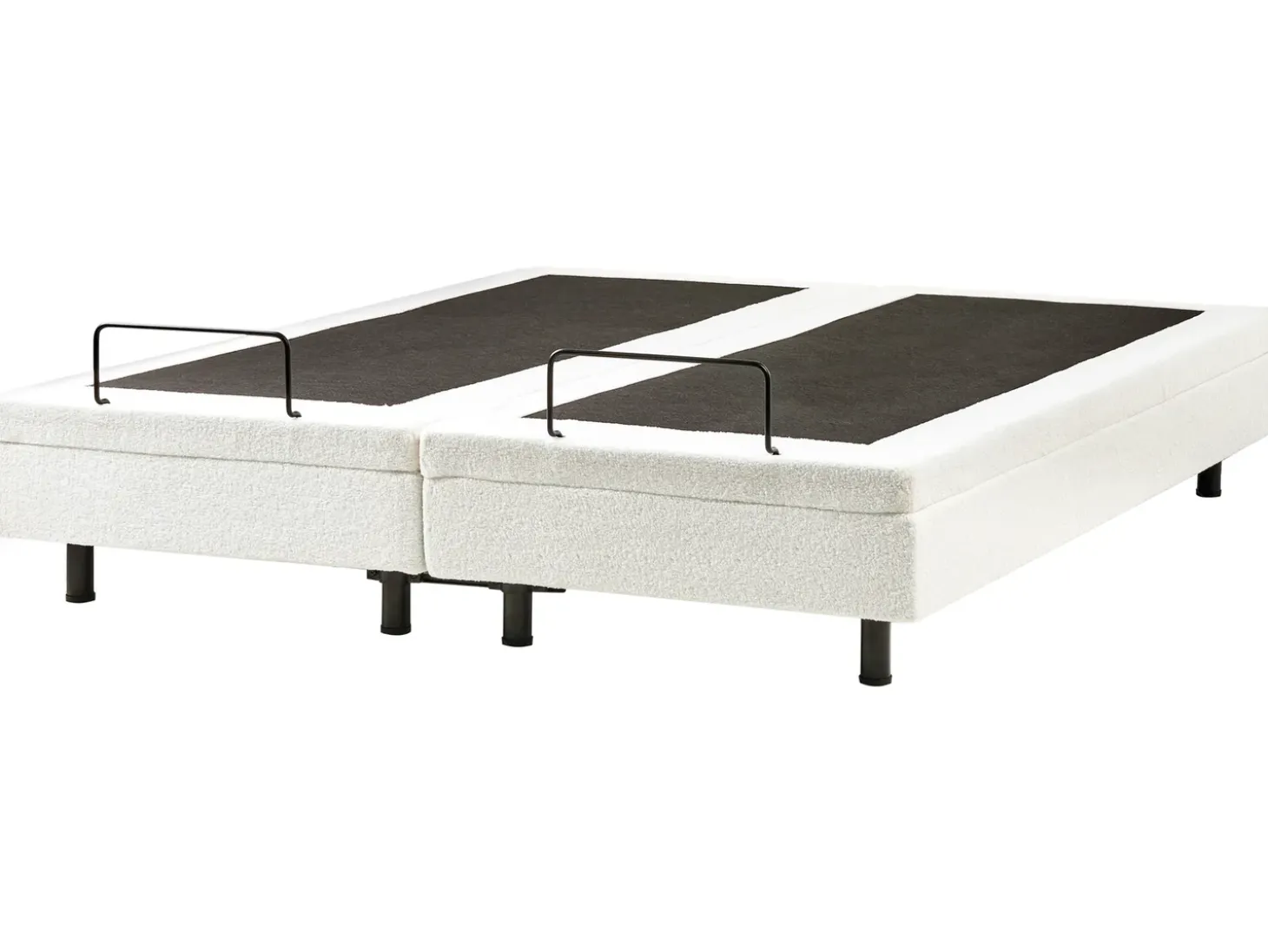 Clearance Boucle DUKE 180 x 200 cm Złamana biel Łóżka Tapicerowane|Łóżka Podwójne