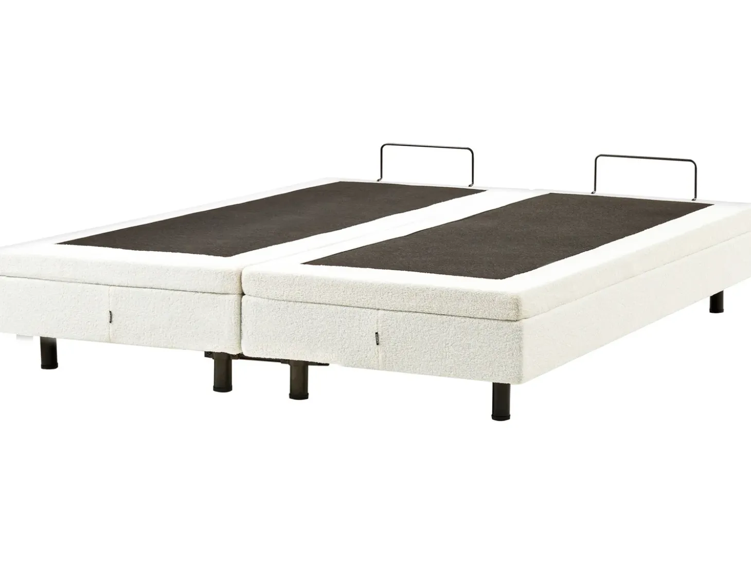 Clearance Boucle DUKE 180 x 200 cm Złamana biel Łóżka Tapicerowane|Łóżka Podwójne
