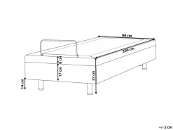Online CASTELLAN 90 x 200 cm Beżowy Łóżka Tapicerowane|Łóżka Regulowane