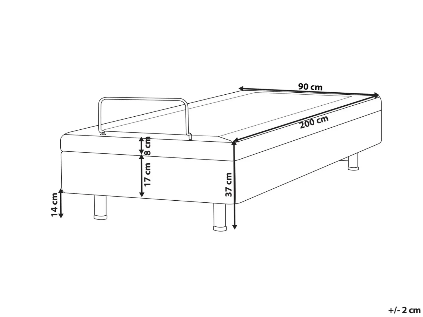 Online CASTELLAN 90 x 200 cm Beżowy Łóżka Tapicerowane|Łóżka Regulowane