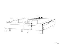 Best Łóżko regulowane bez zagłówka DUKE 180 x 200 cm Ciemnoszary Łóżka Tapicerowane|Łóżka Podwójne