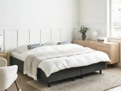 Best Łóżko regulowane bez zagłówka DUKE 180 x 200 cm Ciemnoszary Łóżka Tapicerowane|Łóżka Podwójne