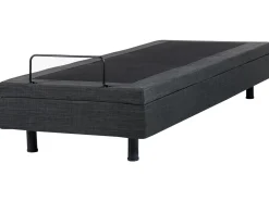 Clearance Łóżko regulowane bez zagłówka DUKE 90 x 200 cm Ciemnoszary Łóżka Tapicerowane|Łóżka Pojedyncze