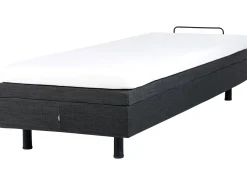 Clearance Łóżko regulowane bez zagłówka DUKE 90 x 200 cm Ciemnoszary Łóżka Tapicerowane|Łóżka Pojedyncze