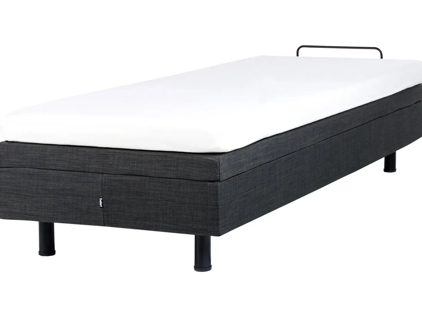 Clearance Łóżko regulowane bez zagłówka DUKE 90 x 200 cm Ciemnoszary Łóżka Tapicerowane|Łóżka Pojedyncze