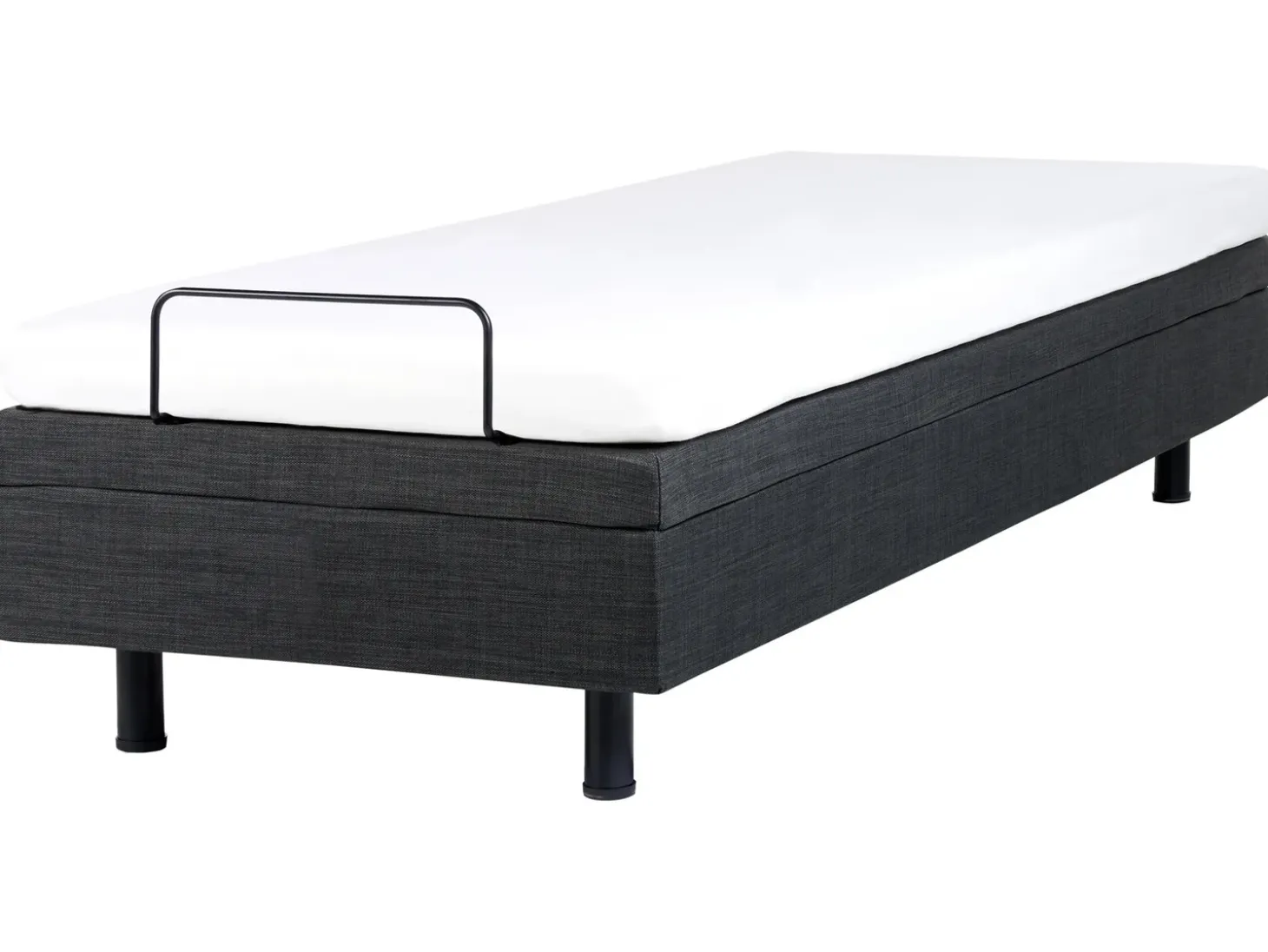 Clearance Łóżko regulowane bez zagłówka DUKE 90 x 200 cm Ciemnoszary Łóżka Tapicerowane|Łóżka Pojedyncze