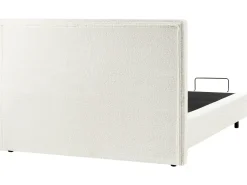 Discount Łóżko regulowane Boucle CASTELLAN 180 x 200 cm Złamana biel Łóżka Tapicerowane|Łóżka Podwójne