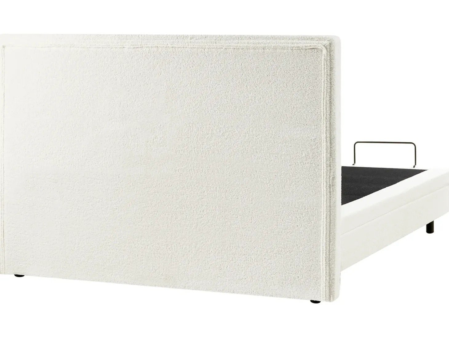 Discount Łóżko regulowane Boucle CASTELLAN 180 x 200 cm Złamana biel Łóżka Tapicerowane|Łóżka Podwójne