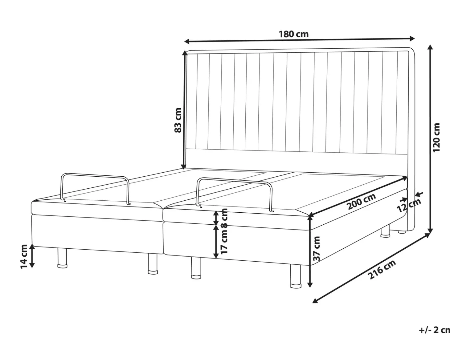 Discount Łóżko regulowane Boucle CASTELLAN 180 x 200 cm Złamana biel Łóżka Tapicerowane|Łóżka Podwójne