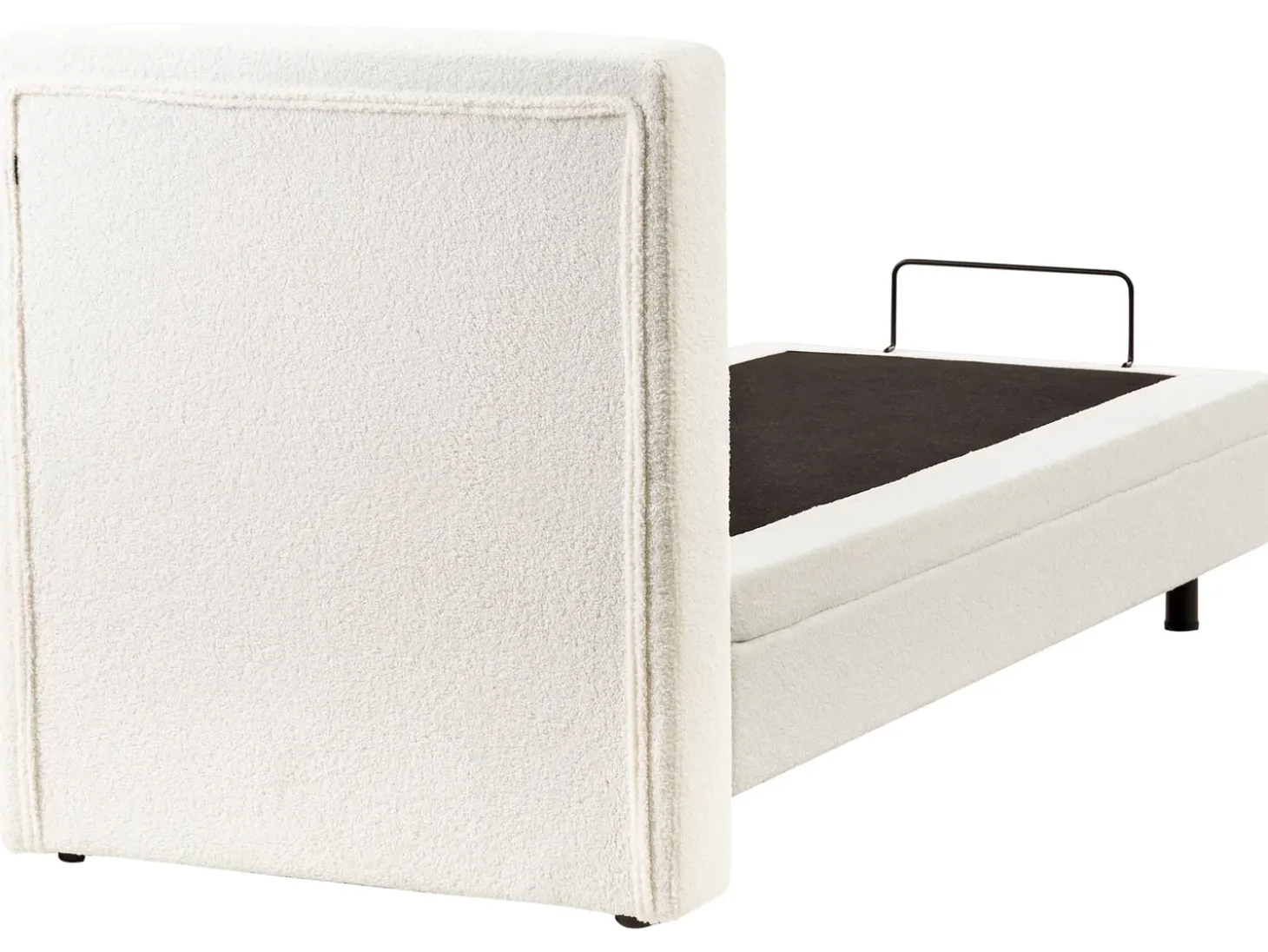 Clearance Łóżko regulowane Boucle DUKE 90 x 200 cm Złamana biel Łóżka Tapicerowane|Łóżka Regulowane