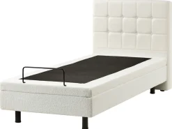 Clearance Łóżko regulowane Boucle DUKE 90 x 200 cm Złamana biel Łóżka Tapicerowane|Łóżka Regulowane