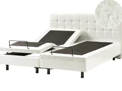 Boucle DUKE 180 x 200 cm Złamana biel Łóżka Tapicerowane|Łóżka Podwójne