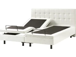 Boucle DUKE 180 x 200 cm Złamana biel Łóżka Tapicerowane|Łóżka Podwójne