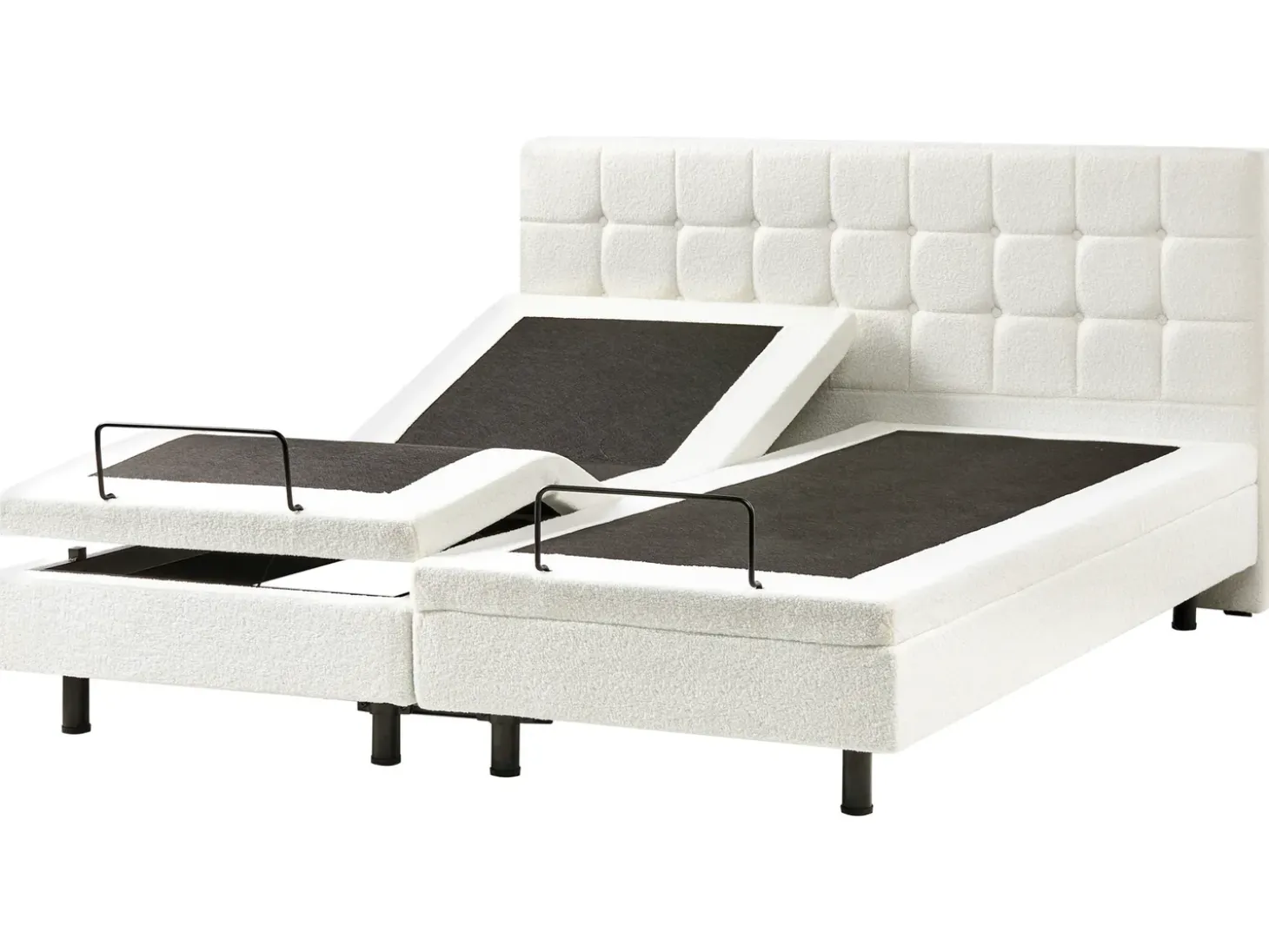 Boucle DUKE 180 x 200 cm Złamana biel Łóżka Tapicerowane|Łóżka Podwójne