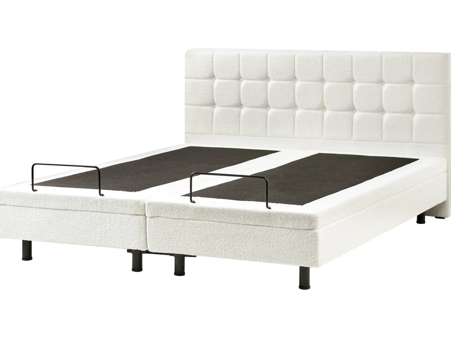 Boucle DUKE 180 x 200 cm Złamana biel Łóżka Tapicerowane|Łóżka Podwójne