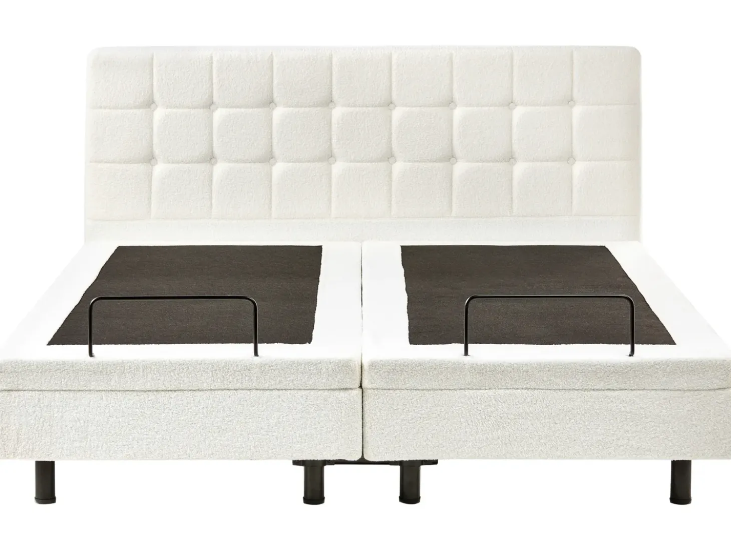 Boucle DUKE 180 x 200 cm Złamana biel Łóżka Tapicerowane|Łóżka Podwójne