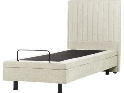 Outlet CASTELLAN 90 x 200 cm Beżowy Łóżka Tapicerowane|Łóżka Regulowane