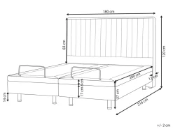 Clearance CASTELLAN 180 x 200 cm Beżowy Łóżka Tapicerowane|Łóżka Podwójne