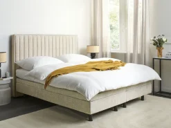 Clearance CASTELLAN 180 x 200 cm Beżowy Łóżka Tapicerowane|Łóżka Podwójne