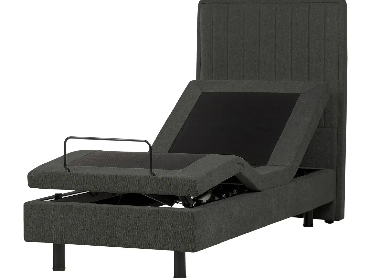 Clearance CASTELLAN 80 x 200 cm Ciemnoszary Łóżka Tapicerowane|Łóżka Regulowane