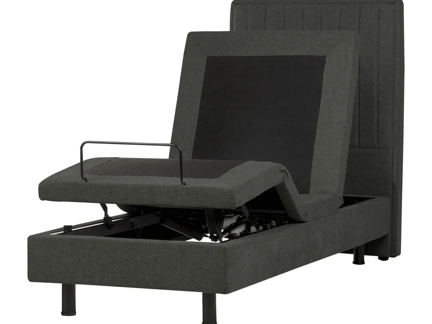 Clearance CASTELLAN 80 x 200 cm Ciemnoszary Łóżka Tapicerowane|Łóżka Regulowane