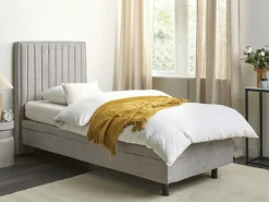 Outlet Łóżko regulowane CASTELLAN 90 x 200 cm Jasno Łóżka Tapicerowane|Łóżka Pojedyncze