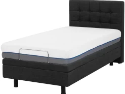 Hot Łóżko regulowane DUKE 90 x 200 cm Ciemno Łóżka Tapicerowane|Łóżka Pojedyncze