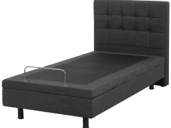 Hot Łóżko regulowane DUKE 90 x 200 cm Ciemno Łóżka Tapicerowane|Łóżka Pojedyncze