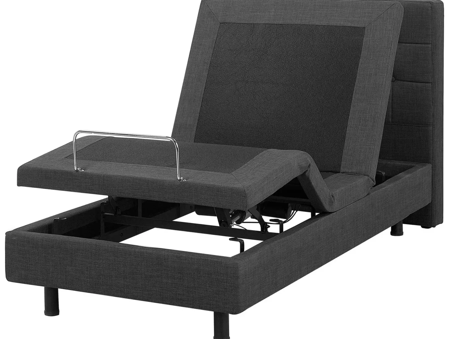 Hot Łóżko regulowane DUKE 90 x 200 cm Ciemno Łóżka Tapicerowane|Łóżka Pojedyncze