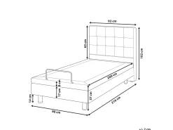 Hot Łóżko regulowane DUKE 90 x 200 cm Ciemno Łóżka Tapicerowane|Łóżka Pojedyncze