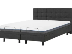 Sale Łóżko regulowane DUKE 180 x 200 cm Ciemno Łóżka Tapicerowane|Łóżka Podwójne