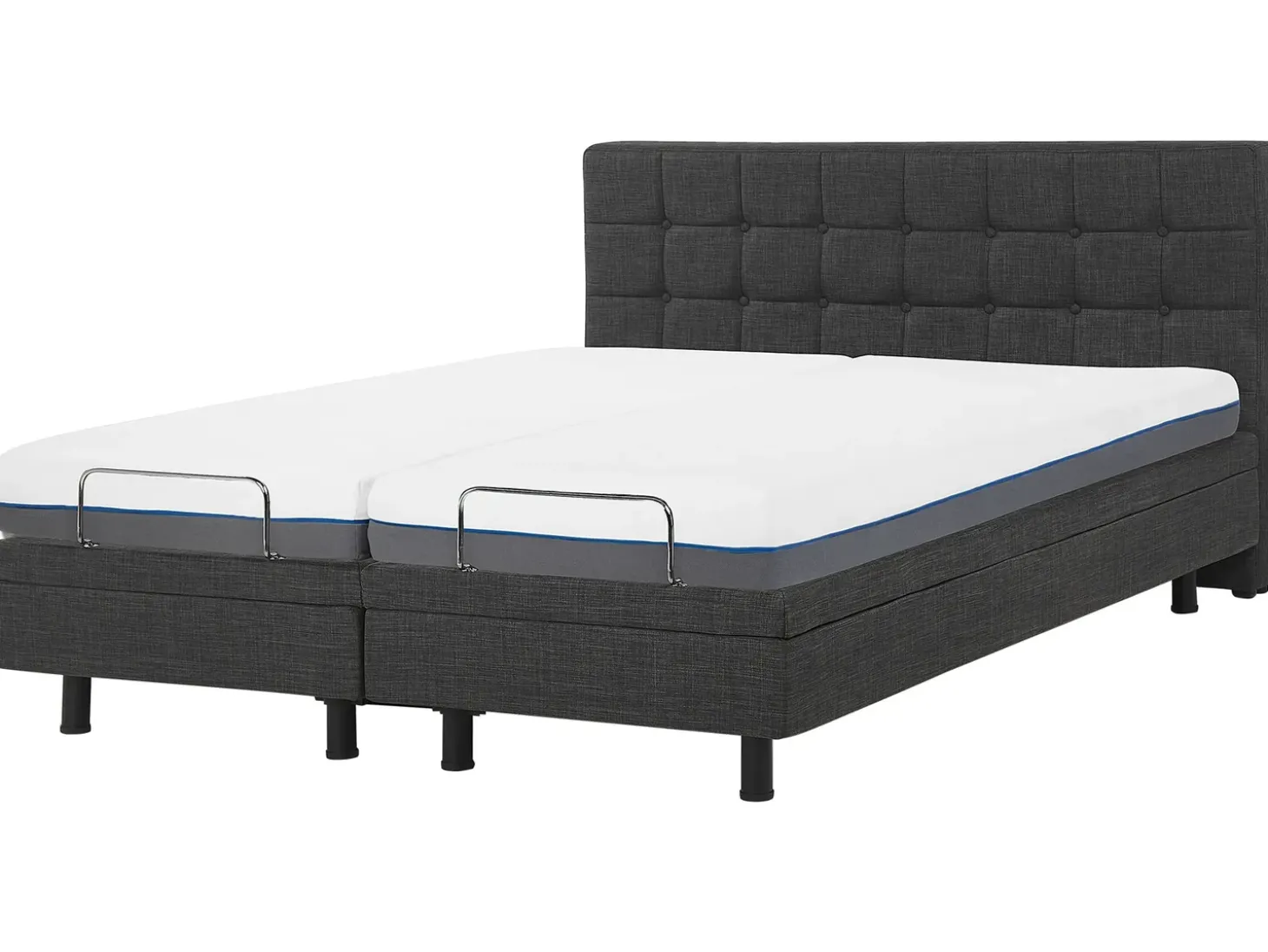 Sale Łóżko regulowane DUKE 180 x 200 cm Ciemno Łóżka Tapicerowane|Łóżka Podwójne