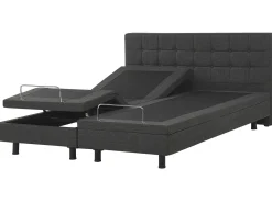 Sale Łóżko regulowane DUKE 180 x 200 cm Ciemno Łóżka Tapicerowane|Łóżka Podwójne