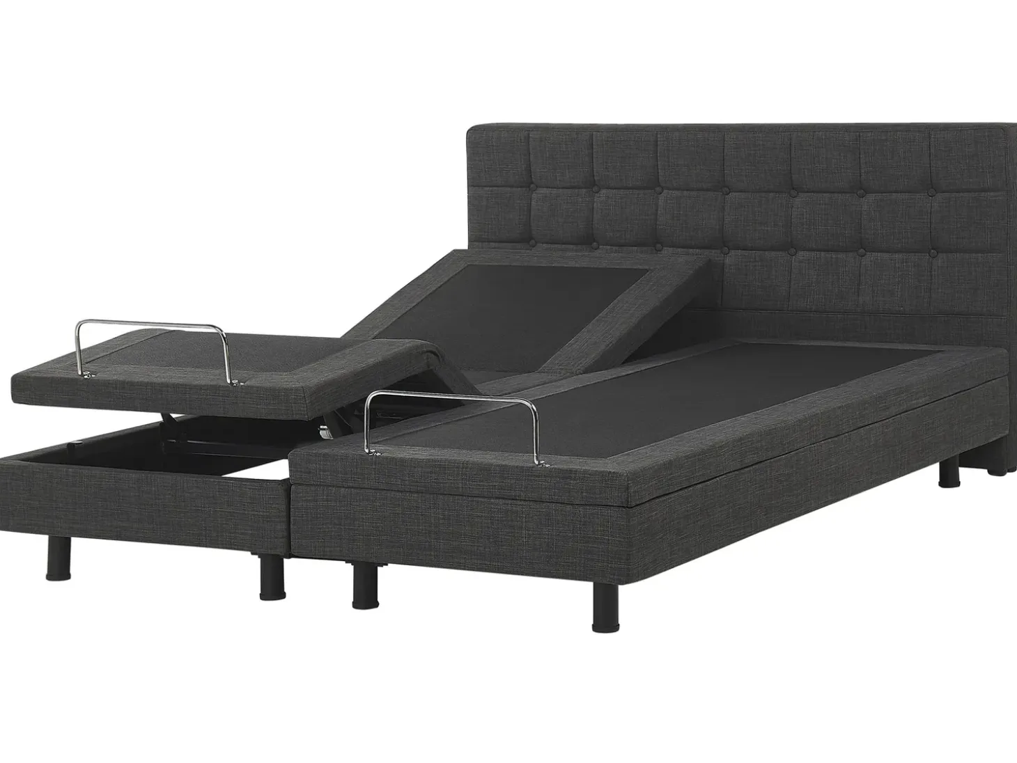 Sale Łóżko regulowane DUKE 180 x 200 cm Ciemno Łóżka Tapicerowane|Łóżka Podwójne