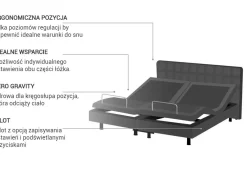 Sale Łóżko regulowane DUKE 180 x 200 cm Ciemno Łóżka Tapicerowane|Łóżka Podwójne