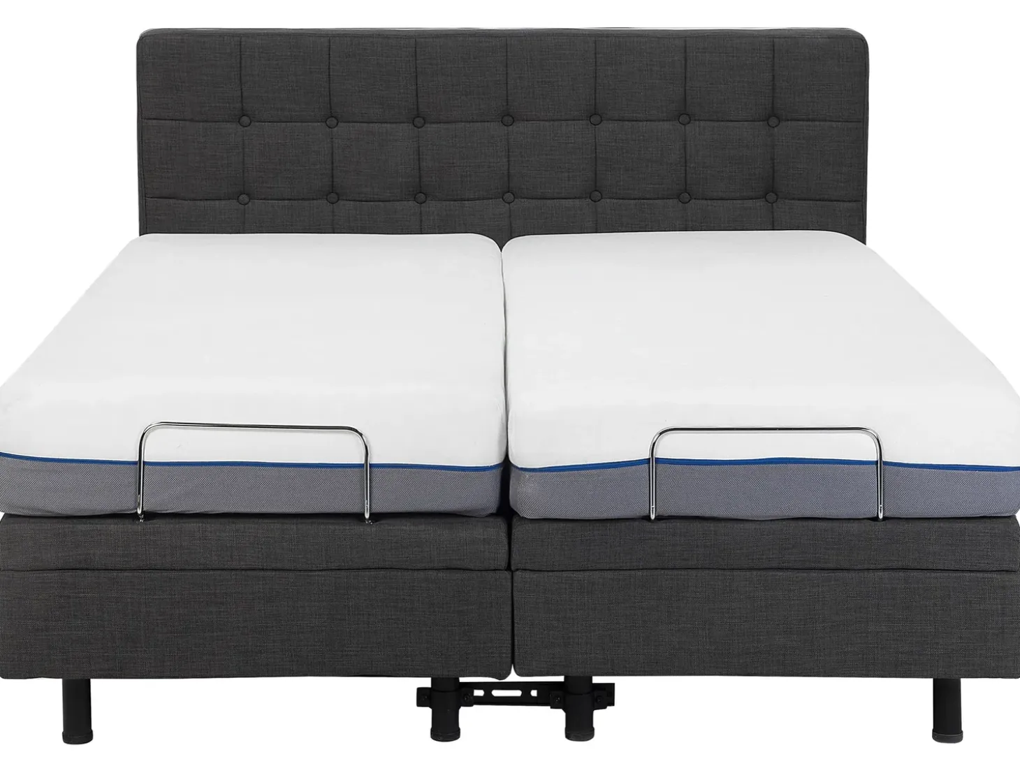 Sale Łóżko regulowane DUKE 180 x 200 cm Ciemno Łóżka Tapicerowane|Łóżka Podwójne