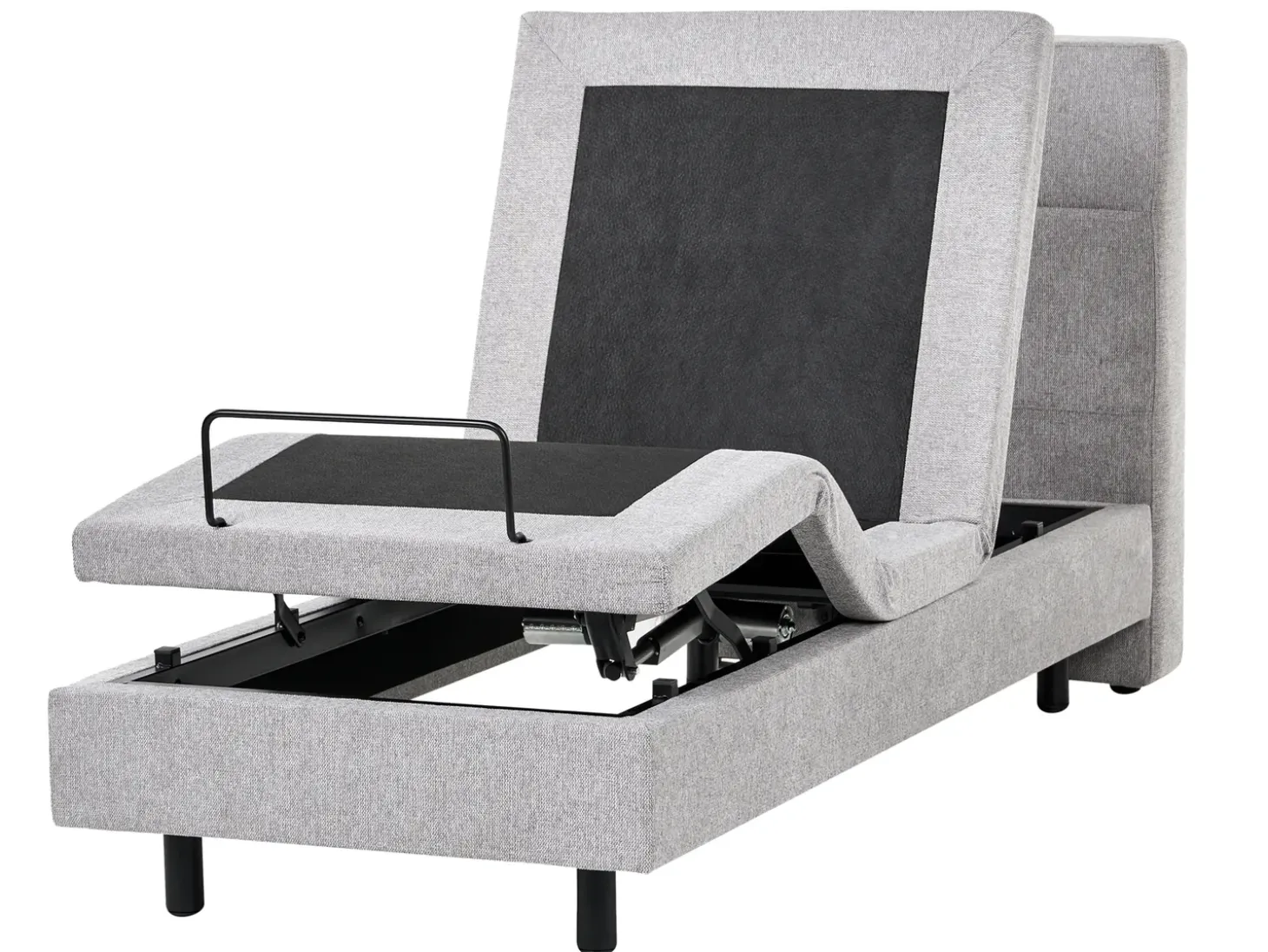 Hot Łóżko regulowane VICEROY 90 x 200 cm Jasnoszary Łóżka Tapicerowane|Łóżka Regulowane
