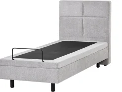 Hot Łóżko regulowane VICEROY 90 x 200 cm Jasnoszary Łóżka Tapicerowane|Łóżka Regulowane