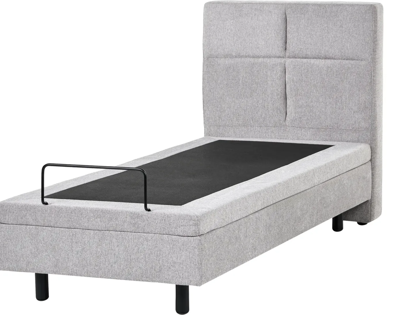 Hot Łóżko regulowane VICEROY 90 x 200 cm Jasnoszary Łóżka Tapicerowane|Łóżka Regulowane