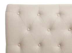 Łóżko REIMS 180 x 200 cm Beżowy Łóżka Tapicerowane|Łóżka Podwójne