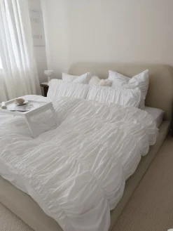 Discount ROISEL 180 x 200 cm Jasnobeżowy Łóżka Tapicerowane|Łóżka Podwójne