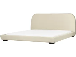 Discount ROISEL 180 x 200 cm Jasnobeżowy Łóżka Tapicerowane|Łóżka Podwójne