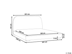 Discount ROISEL 180 x 200 cm Jasnobeżowy Łóżka Tapicerowane|Łóżka Podwójne