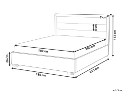 Best ROUEN 180 x 200 cm Jasnobeżowy Łóżka Tapicerowane|Łóżka Podwójne