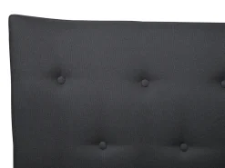 Outlet Łóżko SAVERNE 180 x 200 cm Ciemnoszary Łóżka Tapicerowane|Łóżka Podwójne