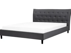 Outlet Łóżko SAVERNE 180 x 200 cm Ciemnoszary Łóżka Tapicerowane|Łóżka Podwójne