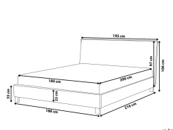 Hot Łóżko SENNEZ 180 x 200 cm Beżowy Łóżka Tapicerowane|Łóżka Podwójne
