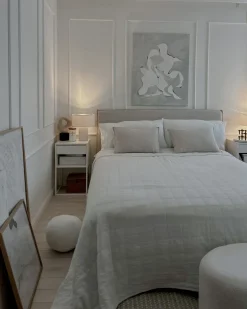 Hot Łóżko SENNEZ 180 x 200 cm Beżowy Łóżka Tapicerowane|Łóżka Podwójne