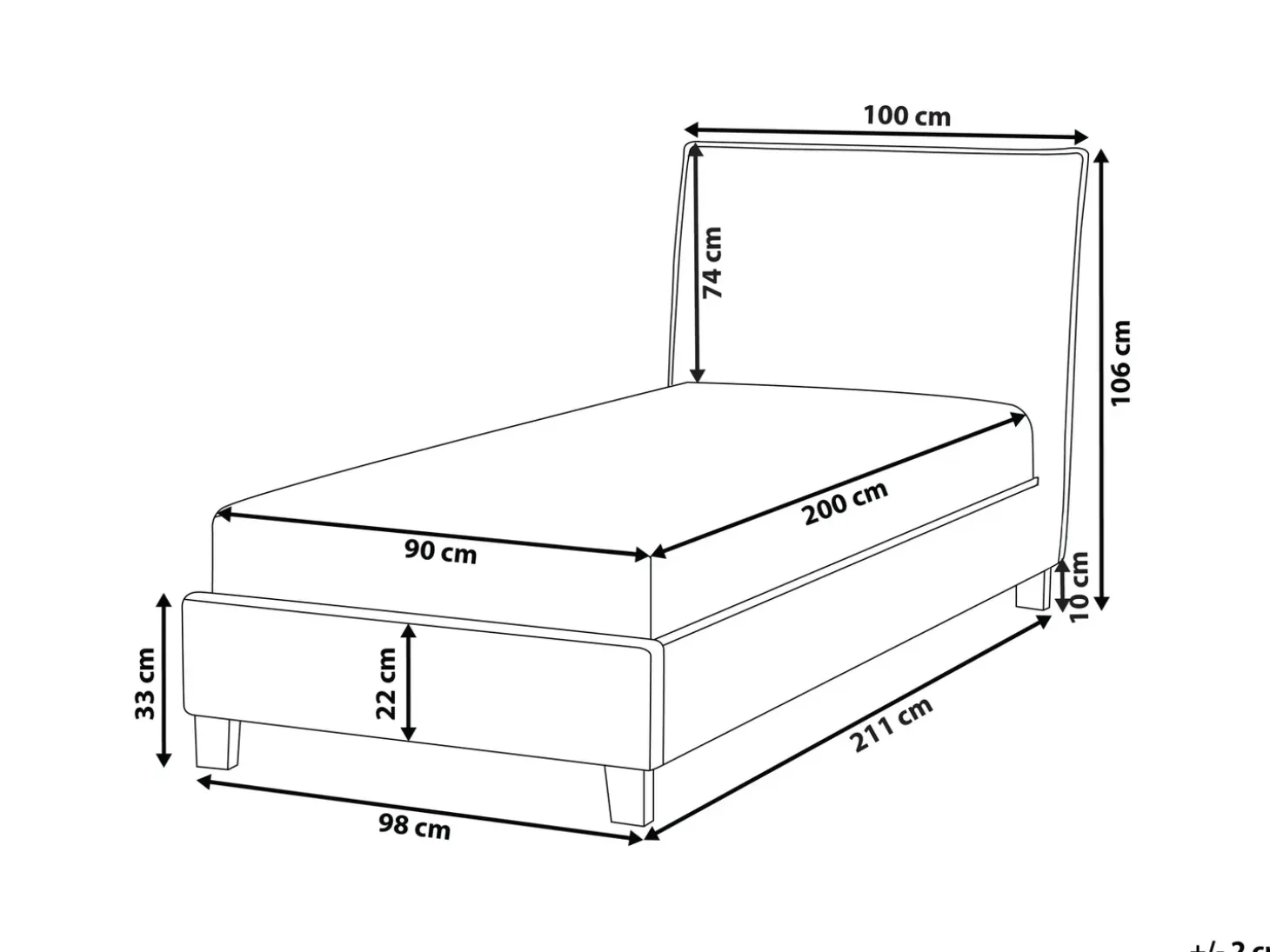 Clearance Łóżko SENNEZ 90 x 200 cm Jasnoszary Dzieci Wszystkie Meble I Akcesoria Dziecięce|Łóżka Tapicerowane