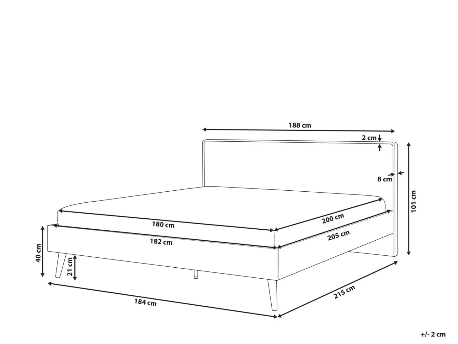 Best Łóżko SERRIS 180 x 200 cm Jasnobrązowy Łóżka Podwójne|Wszystkie Łóżka